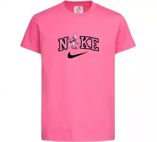 Детская футболка Енджел (Стіч) ВИШИВКА Ярко-розовый фото