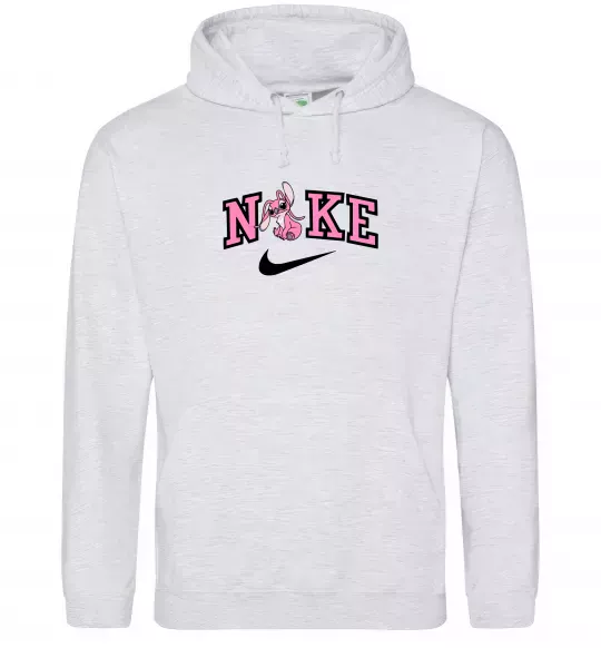 Чоловіча толстовка (худі) Енджел (Стіч) ВИШИВКА Сірий меланж фото