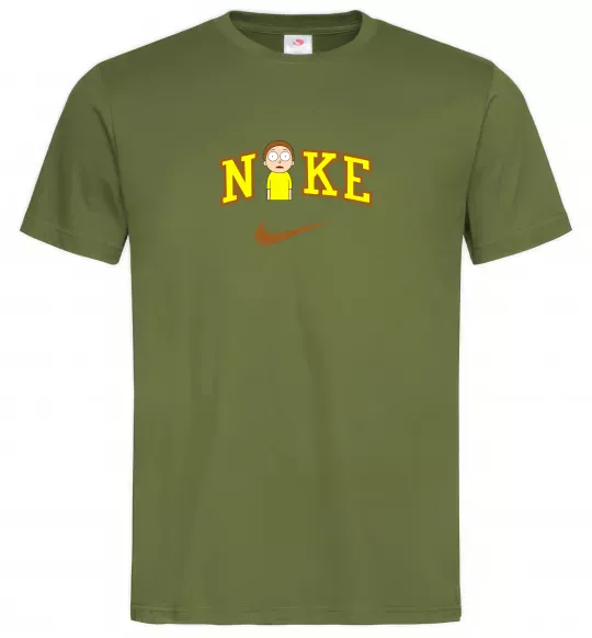 Мужская футболка Морті Сміт ВИШИВКА Оливковый фото