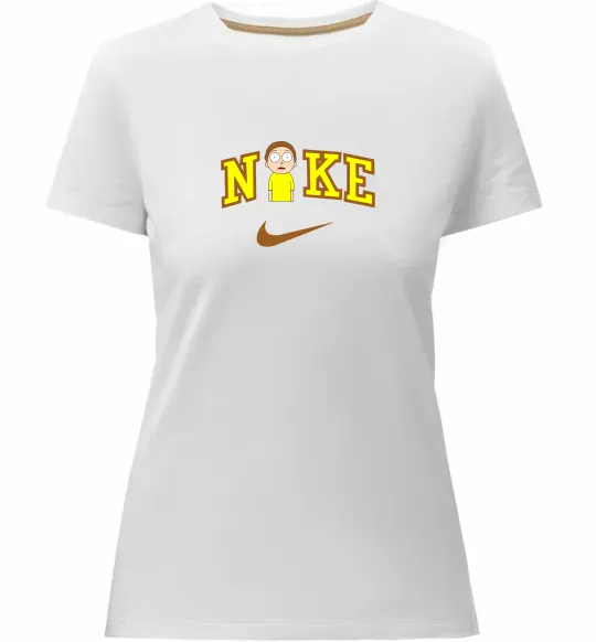 Жіноча преміум футболка Морті Сміт ВИШИВКА Білий фото