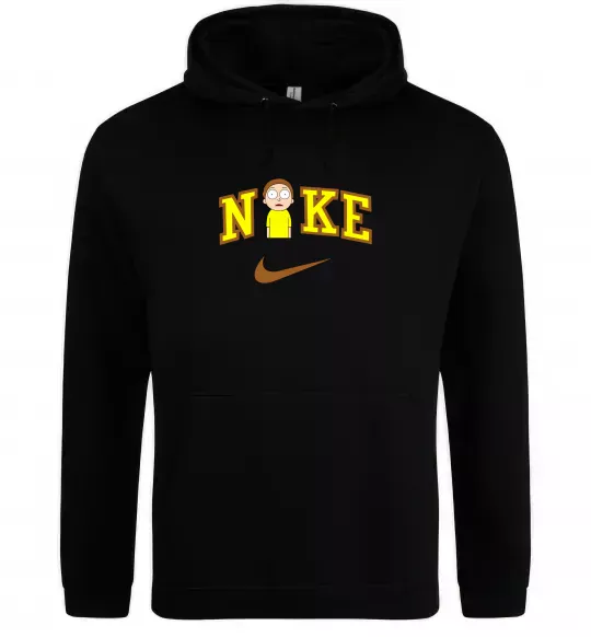 Мужская толстовка (худи) Морті Сміт ВИШИВКА Черный фото