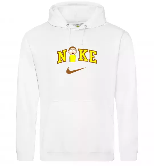 Мужская толстовка (худи) Морті Сміт ВИШИВКА Белый фото