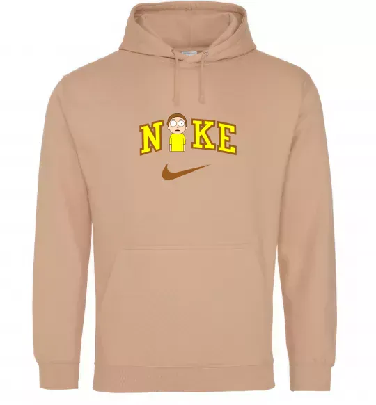 Мужская толстовка (худи) Морті Сміт ВИШИВКА Песочный фото