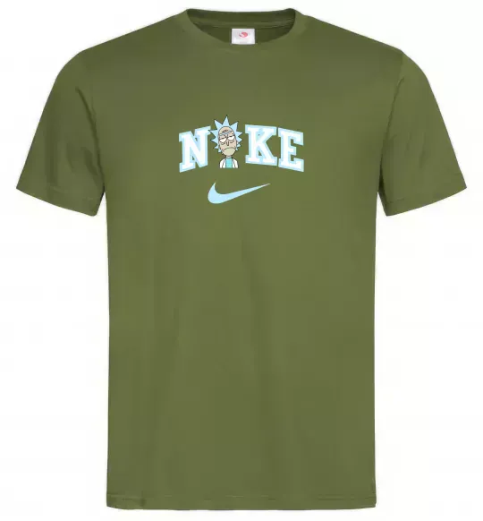 Чоловіча футболка Рік Санчез ВИШИВКА Оливковий фото