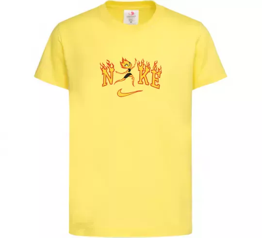 Дитяча футболка Стихії вогонь ВИШИВКА Лимонний фото