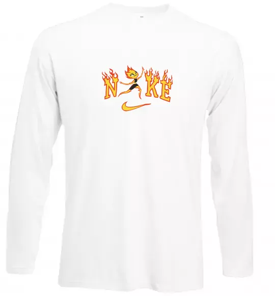 Лонгслів Стихії вогонь ВИШИВКА Білий фото