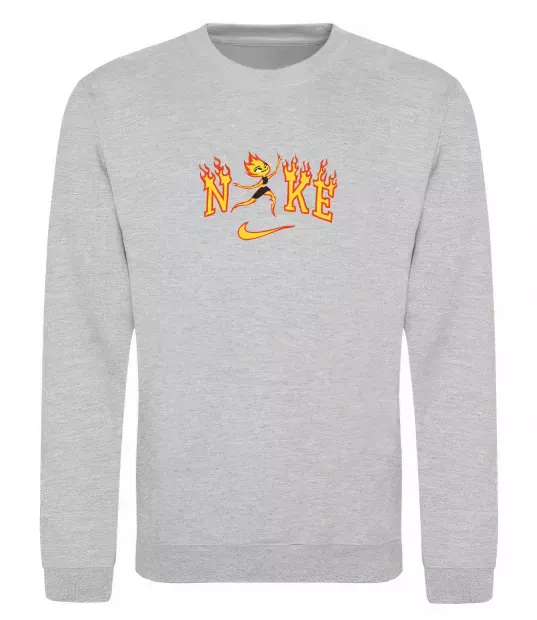 Свитшот Стихії вогонь ВИШИВКА Серый меланж фото