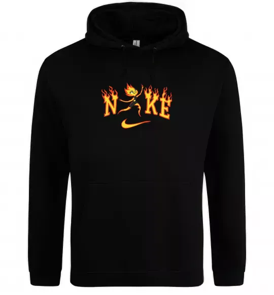 Чоловіча толстовка (худі) Стихії вогонь ВИШИВКА Чорний фото