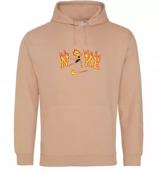 Жіноча толстовка (худі) Стихії вогонь ВИШИВКА Пісочний фото