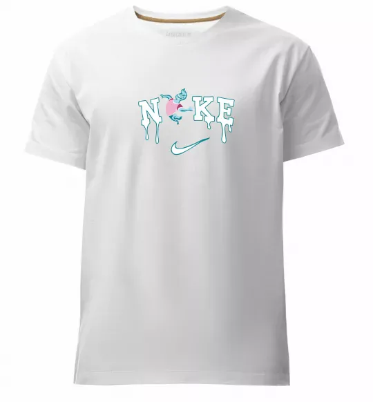 Чоловіча преміум футболка Стихії вода ВИШИВКА Білий фото