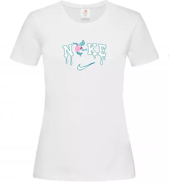 Жіноча футболка Стихії вода ВИШИВКА Білий фото