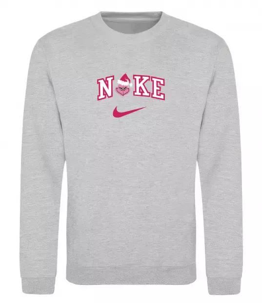 Світшот Грінч рожевий ВИШИВКА Сірий меланж фото