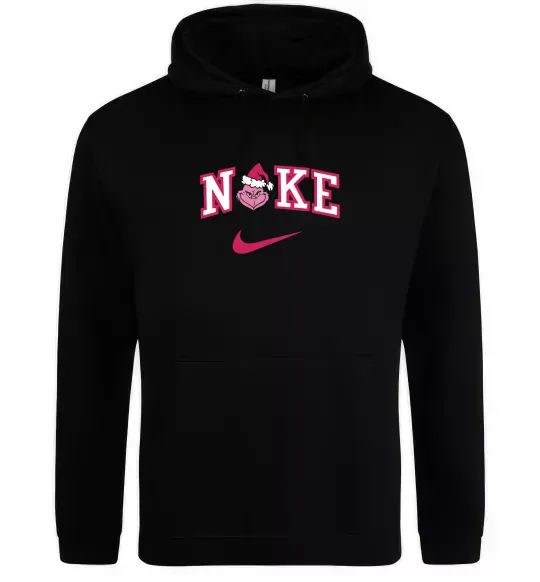 Женская толстовка (худи) Грінч рожевий ВИШИВКА Черный фото