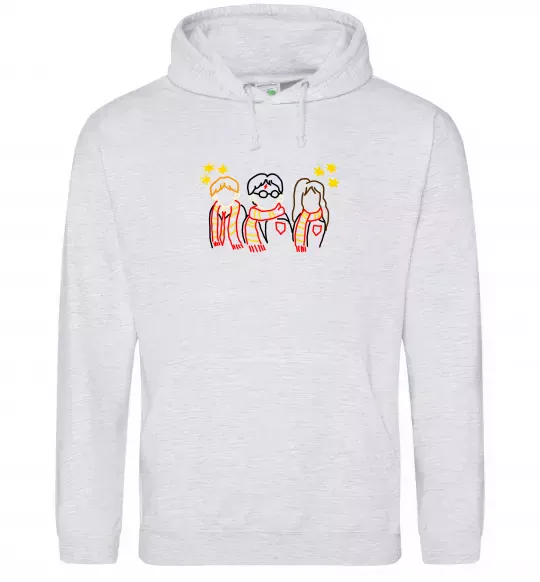 Жіноча толстовка (худі) Гаррі Поттер ВИШИВКА Сірий меланж фото