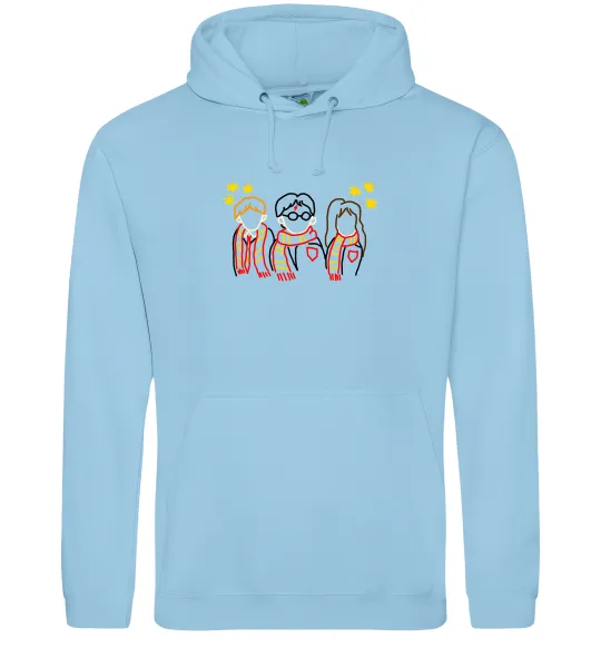 Жіноча толстовка (худі) Гаррі Поттер ВИШИВКА Блакитний фото