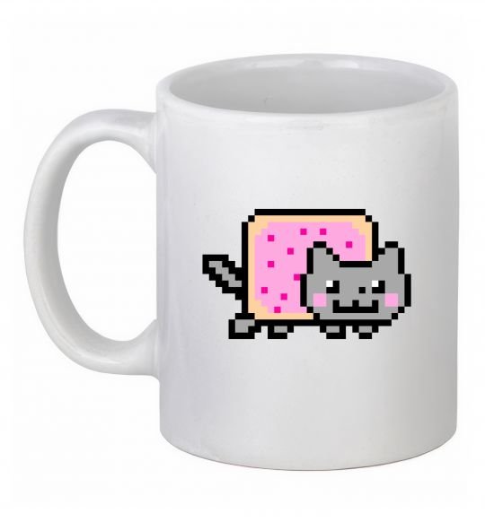 Чашка керамическая Nyan cat ВИШИВКА Белый фото