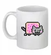 Чашка керамическая Nyan cat ВИШИВКА Белый фото