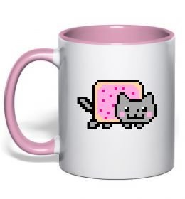 Чашка с цветной ручкой Nyan cat ВИШИВКА