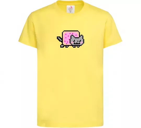 Детская футболка Nyan cat ВИШИВКА Лимонный фото