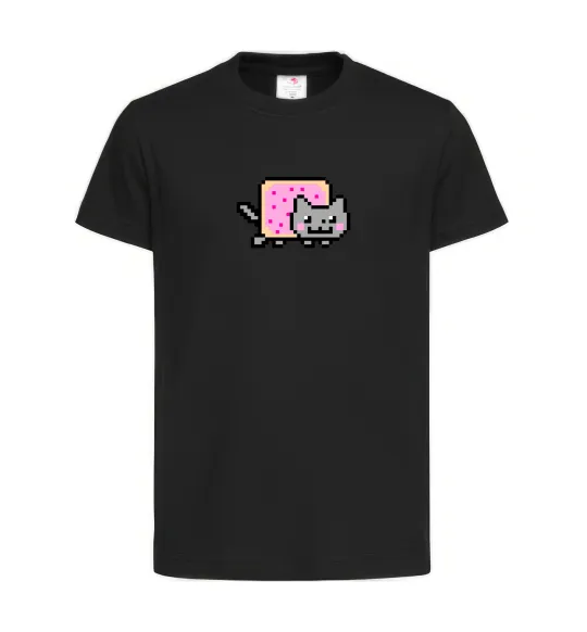 Детская футболка Nyan cat ВИШИВКА Черный фото