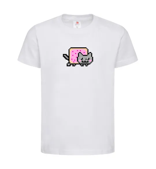 Детская футболка Nyan cat ВИШИВКА Белый фото