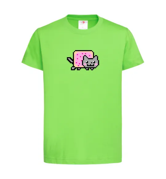 Детская футболка Nyan cat ВИШИВКА Лаймовый фото