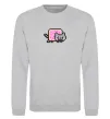 Свитшот Nyan cat ВИШИВКА Серый меланж фото