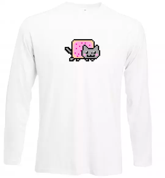 Лонгслив Nyan cat ВИШИВКА Белый фото