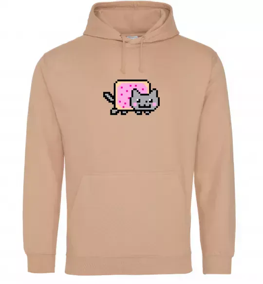 Мужская толстовка (худи) Nyan cat ВИШИВКА Песочный фото