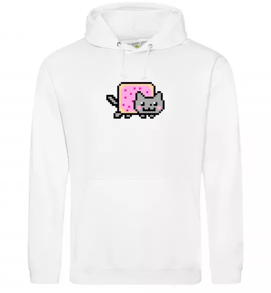 Жіноча толстовка (худі) Nyan cat ВИШИВКА Білий фото