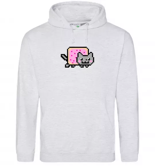 Жіноча толстовка (худі) Nyan cat ВИШИВКА Сірий меланж фото