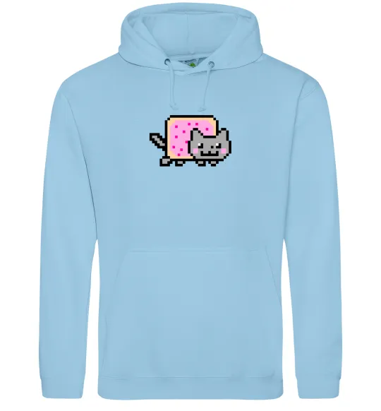 Женская толстовка (худи) Nyan cat ВИШИВКА Голубой фото