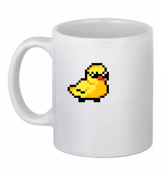 Чашка керамічна Duck pixel ВИШИВКА Білий фото