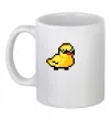 Чашка керамічна Duck pixel ВИШИВКА Білий фото