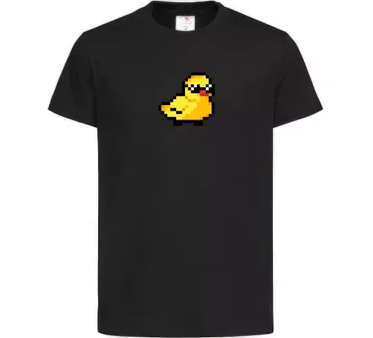 Детская футболка Duck pixel ВИШИВКА Черный фото