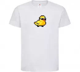 Дитяча футболка Duck pixel ВИШИВКА Білий фото