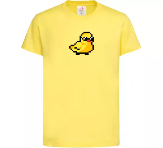 Детская футболка Duck pixel ВИШИВКА Лимонный фото