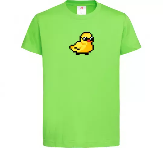 Детская футболка Duck pixel ВИШИВКА Лаймовый фото