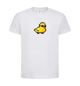 Дитяча футболка Duck pixel ВИШИВКА Білий фото