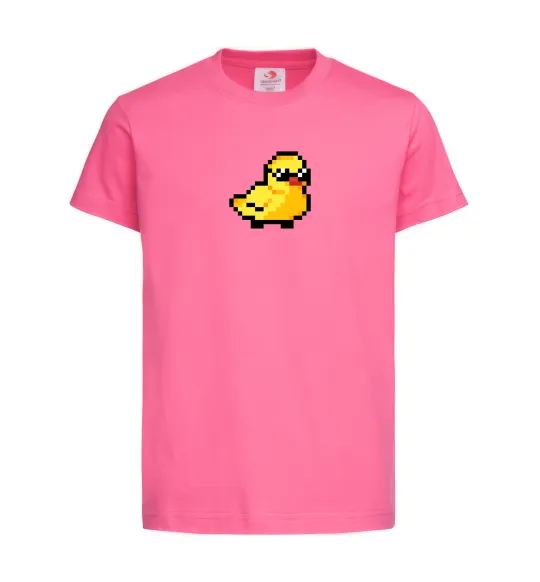 Дитяча футболка Duck pixel ВИШИВКА Яскраво-рожевий фото