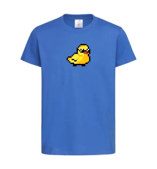 Дитяча футболка Duck pixel ВИШИВКА Яскраво-синій фото