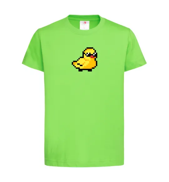 Дитяча футболка Duck pixel ВИШИВКА Лаймовий фото