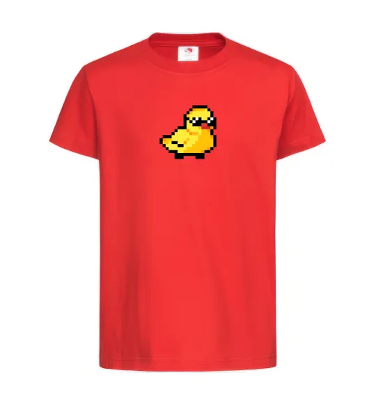 Дитяча футболка Duck pixel ВИШИВКА Червоний фото