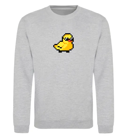 Свитшот Duck pixel ВИШИВКА Серый меланж фото