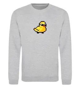 Свитшот Duck pixel ВИШИВКА Серый меланж фото