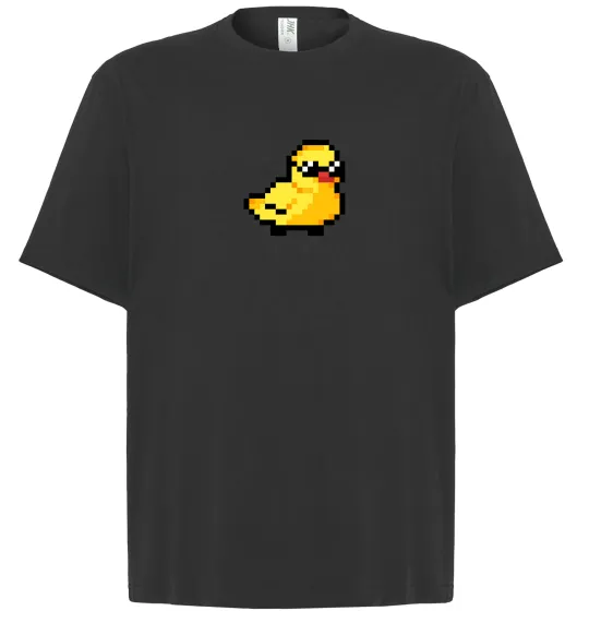 Футболка Оверсайз Duck pixel ВИШИВКА Черный фото