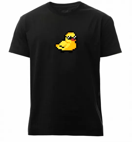 Мужская премиум футболка Duck pixel ВИШИВКА Черный фото