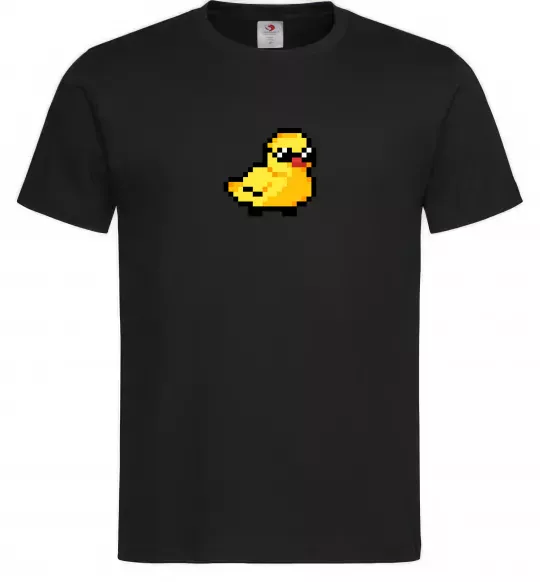 Мужская футболка Duck pixel ВИШИВКА Черный фото