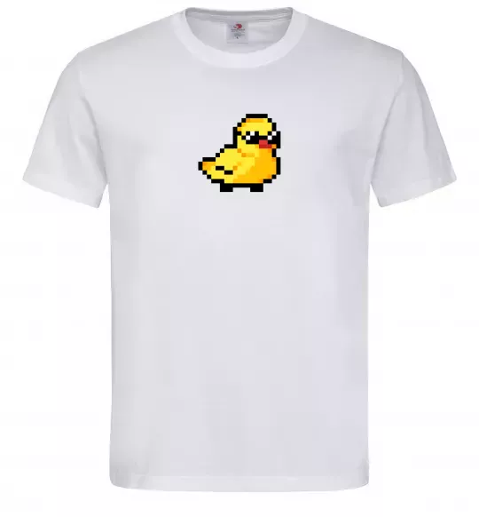 Мужская футболка Duck pixel ВИШИВКА Белый фото