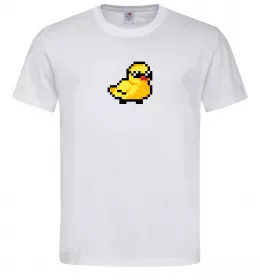 Мужская футболка Duck pixel ВИШИВКА Белый фото